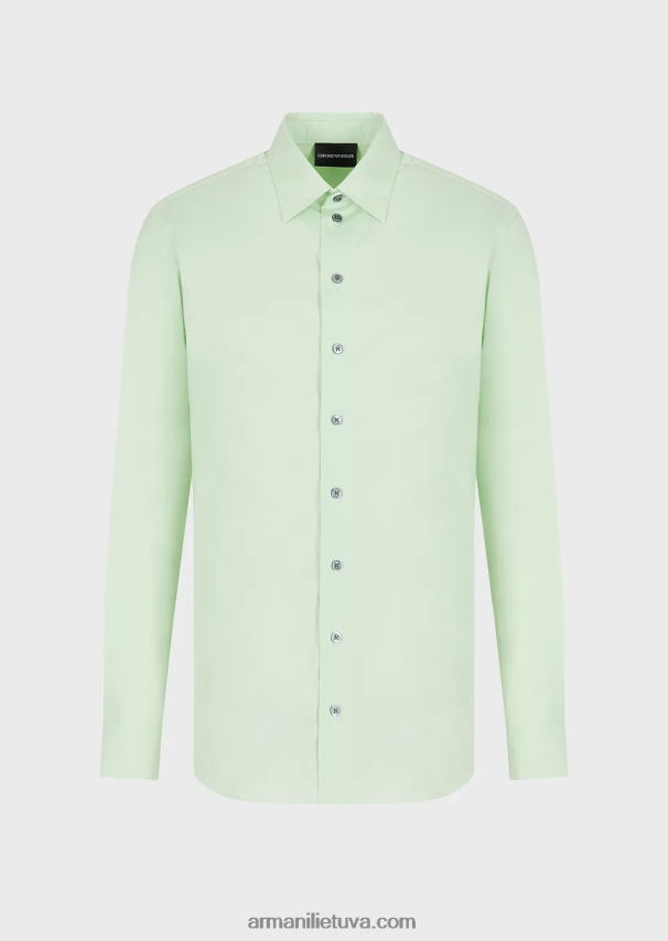 vyrų šviesiai žalia Armani tamprūs techninio audinio marškinėliai 02482X1092