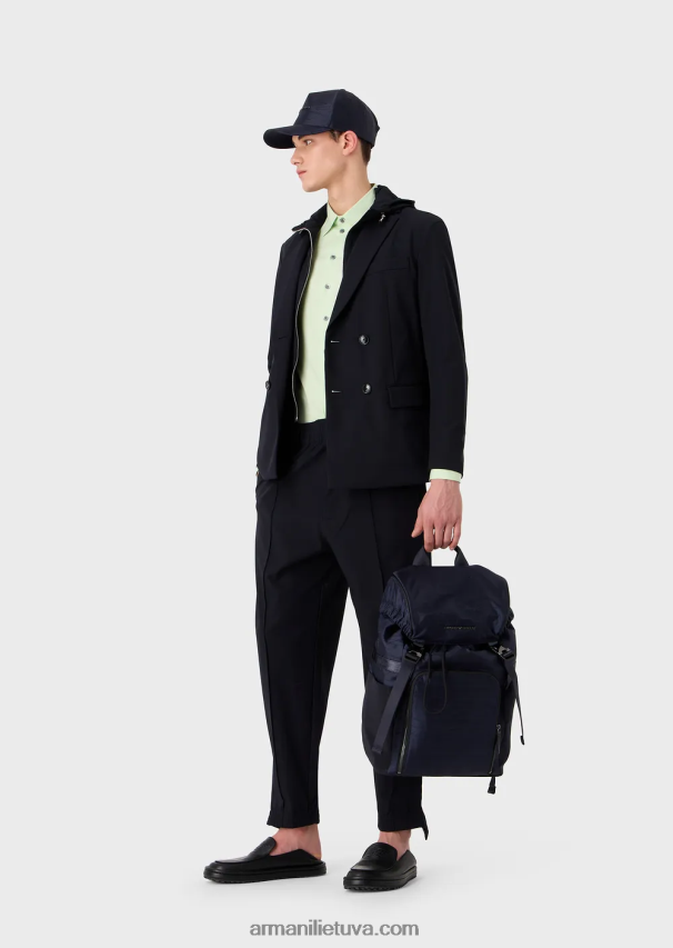 vyrų šviesiai žalia Armani tamprūs techninio audinio marškinėliai 02482X1092