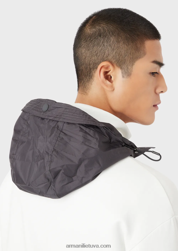 vyrų baltas Armani Kelionių reikmenys, dvigubo megztinio megztinis su pilnu užtrauktuku 02482X1379