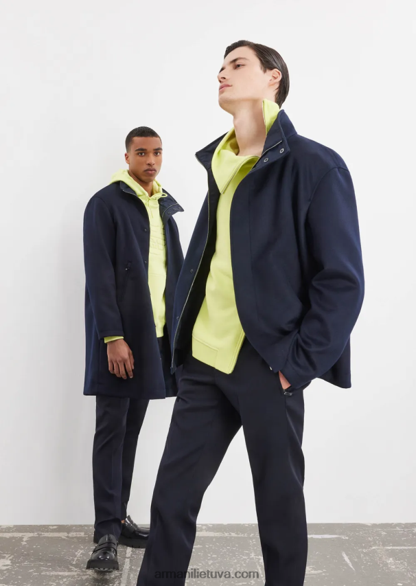 vyrų laimo žalia Armani megztinis su gobtuvu su reljefiniu oversize ereliu 02482X1576