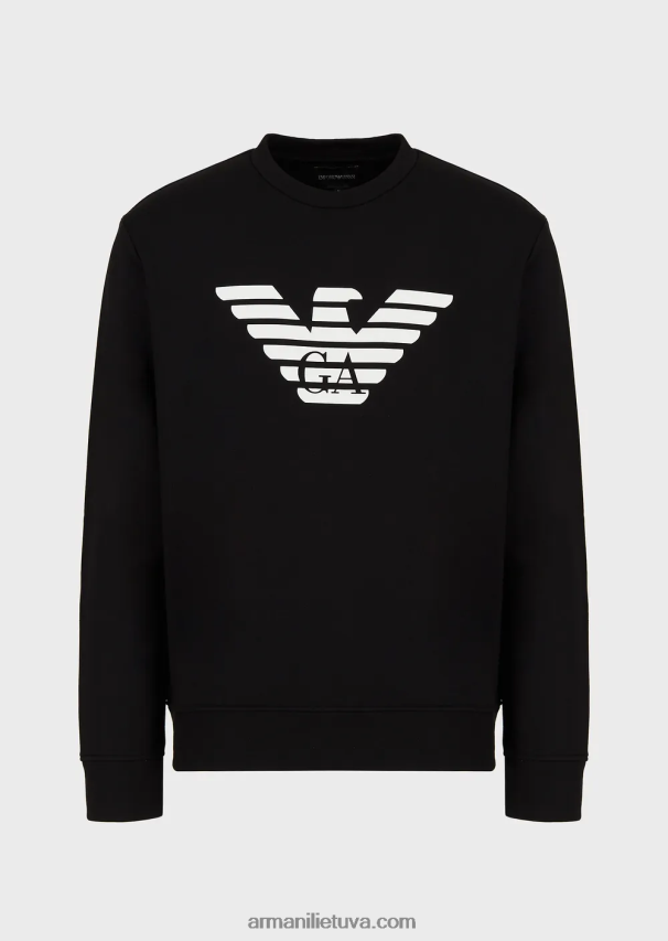 vyrų modelis Armani modal-blend megztinis su logotipu 02482X1595