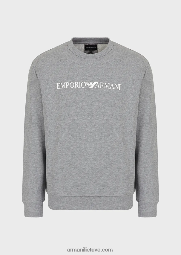 vyrų pilka Armani modal-blend megztinis su logotipu 02482X1599