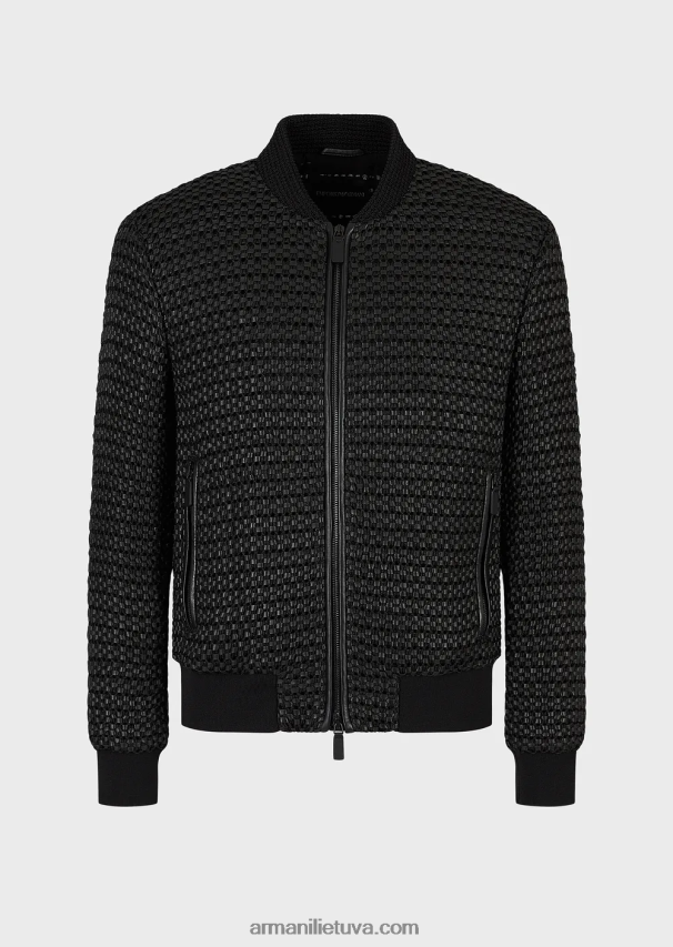 vyrųArmani ėriuko odos nappa odos palaidinė su austa 3d efektu 02482X1292