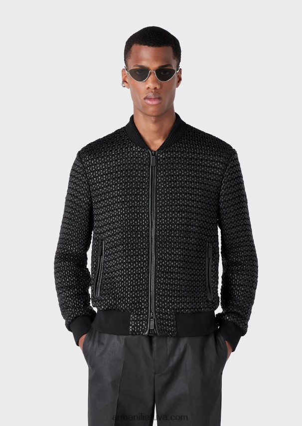 vyrųArmani ėriuko odos nappa odos palaidinė su austa 3d efektu 02482X1292