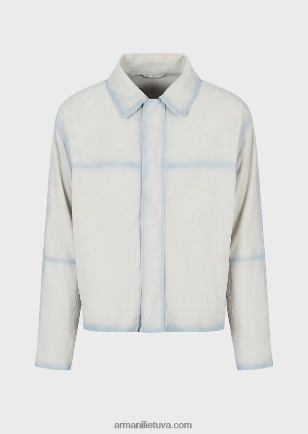 vyrų ledas Armani Lengva ožkos zomšos palaidinė su rankų darbo gradiento efektu 02482X1293