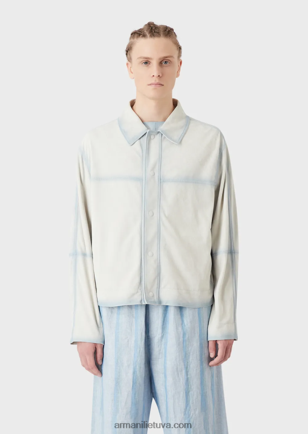 vyrų ledas Armani Lengva ožkos zomšos palaidinė su rankų darbo gradiento efektu 02482X1293