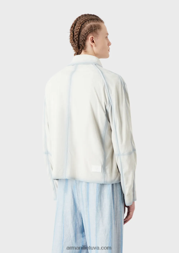 vyrų ledas Armani Lengva ožkos zomšos palaidinė su rankų darbo gradiento efektu 02482X1293