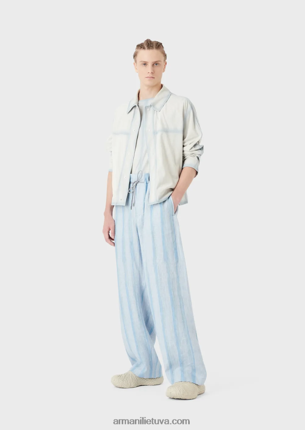 vyrų ledas Armani Lengva ožkos zomšos palaidinė su rankų darbo gradiento efektu 02482X1293