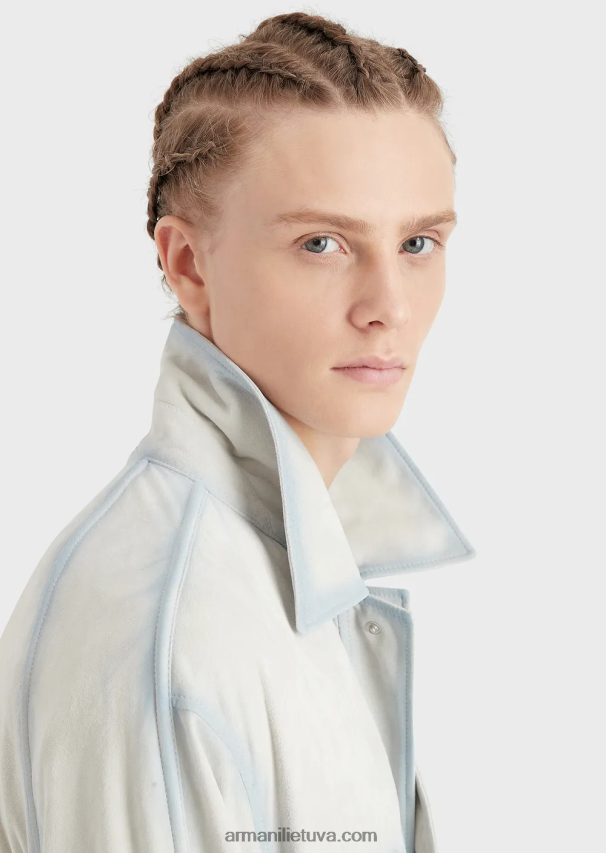 vyrų ledas Armani Lengva ožkos zomšos palaidinė su rankų darbo gradiento efektu 02482X1293