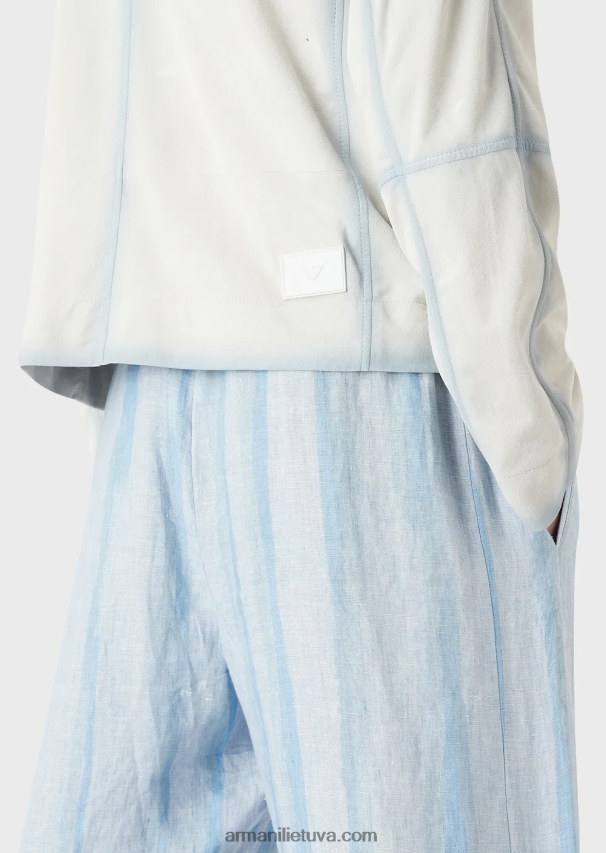 vyrų ledas Armani Lengva ožkos zomšos palaidinė su rankų darbo gradiento efektu 02482X1293