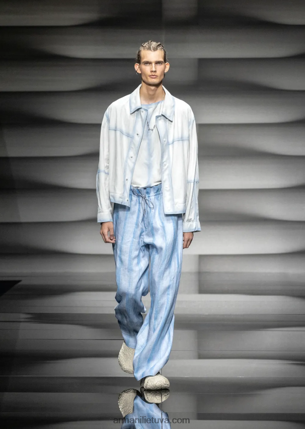 vyrų ledas Armani Lengva ožkos zomšos palaidinė su rankų darbo gradiento efektu 02482X1293