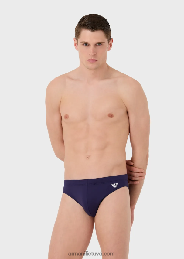 vyrų avio Armani perdirbto mikropluošto maudymosi kelnaitės su išsiuvinėtu ereliu 02482X1004