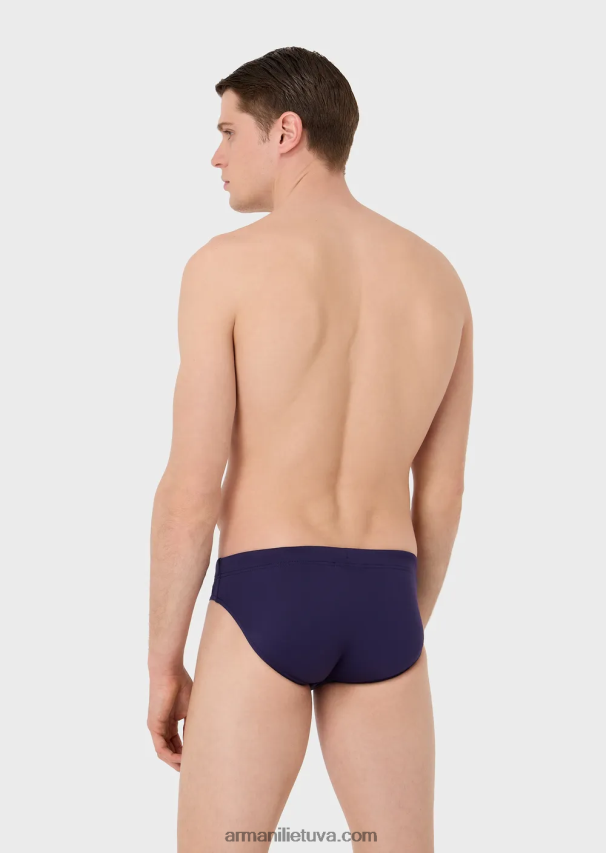 vyrų avio Armani perdirbto mikropluošto maudymosi kelnaitės su išsiuvinėtu ereliu 02482X1004