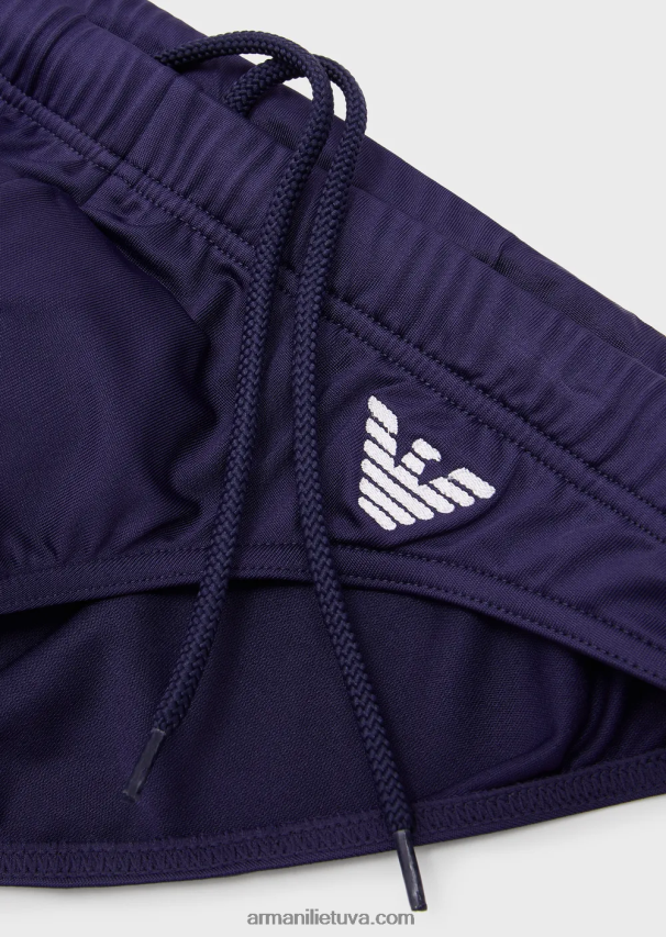 vyrų avio Armani perdirbto mikropluošto maudymosi kelnaitės su išsiuvinėtu ereliu 02482X1004