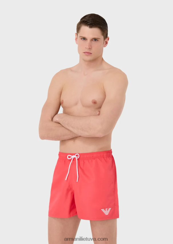 vyrų koralas Armani būtini maudymosi šortai su virvelėmis 02482X991
