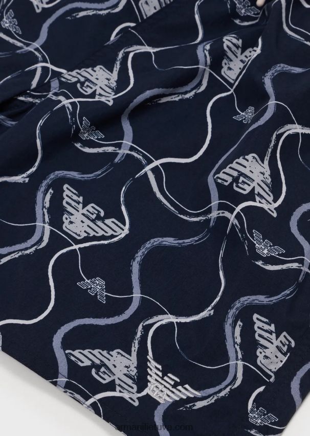 vyrų modelis Armani maudymosi kelnaitės su raišteliu ir grafiniu raštu 02482X983