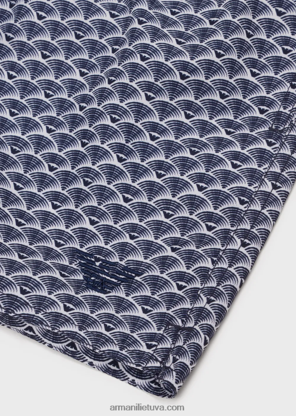 vyrų modelis Armani maudymosi kelnaitės su raišteliu ir visame mikro raštu 02482X997