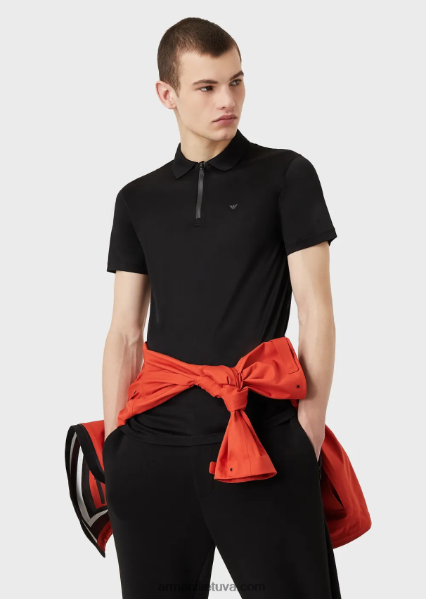 vyrųArmani „Travel essentials“ plono prigludimo trikotažiniai polo marškinėliai 02482X1570