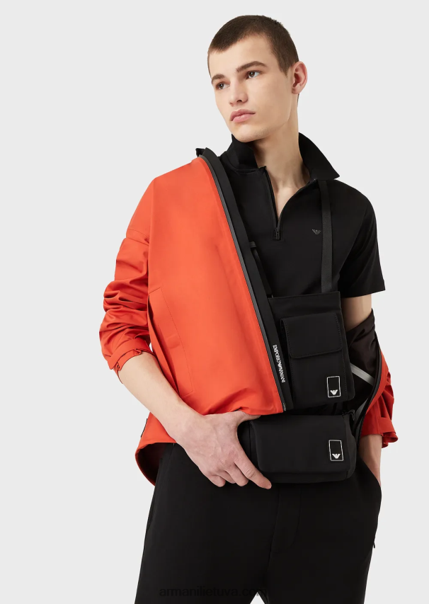 vyrųArmani „Travel essentials“ plono prigludimo trikotažiniai polo marškinėliai 02482X1570