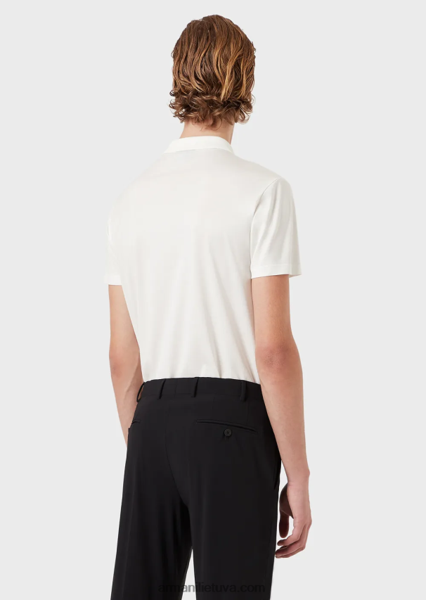 vyrųArmani „Travel essentials“ plono prigludimo trikotažiniai polo marškinėliai 02482X1571