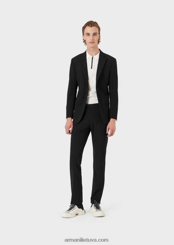 vyrųArmani „Travel essentials“ plono prigludimo trikotažiniai polo marškinėliai 02482X1571