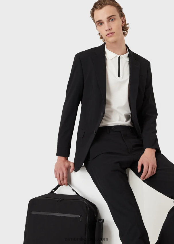 vyrųArmani „Travel essentials“ plono prigludimo trikotažiniai polo marškinėliai 02482X1571