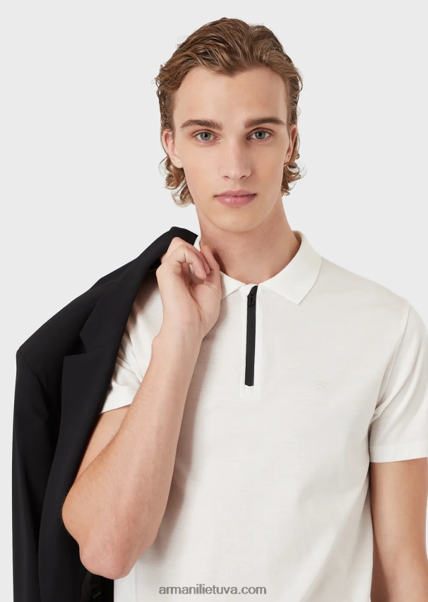 vyrųArmani „Travel essentials“ plono prigludimo trikotažiniai polo marškinėliai 02482X1571