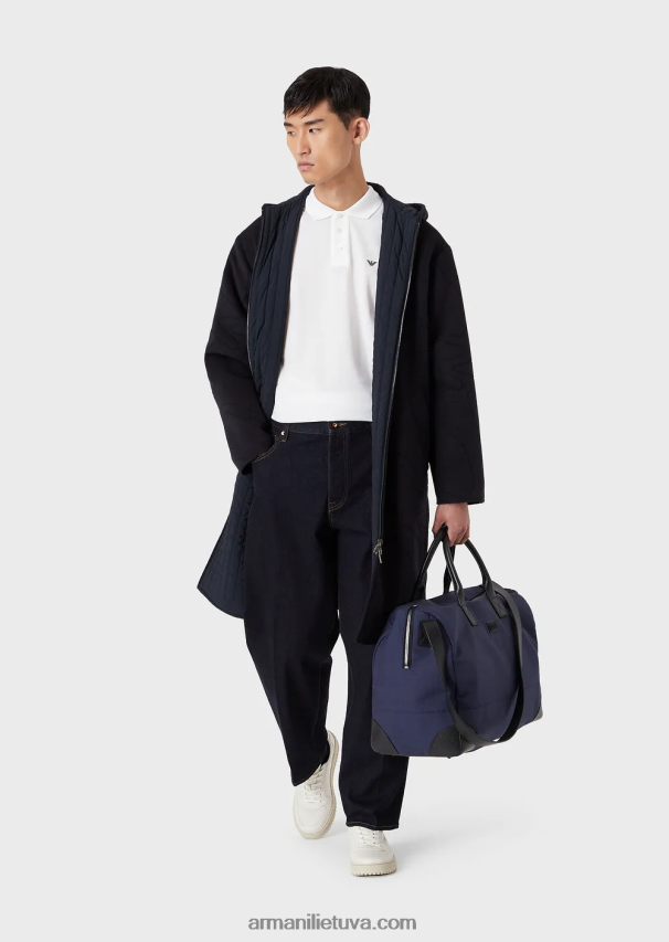 vyrų baltas Armani merserizuoti pique polo marškinėliai su mikro ereliu 02482X1560