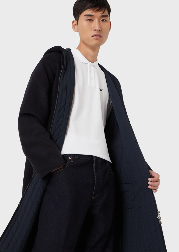 vyrų baltas Armani merserizuoti pique polo marškinėliai su mikro ereliu 02482X1560