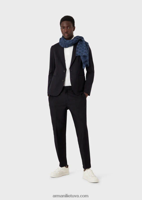 vyrų baltas logotipas Armani trikotažiniai polo marškinėliai su žakardo logotipu 02482X1531