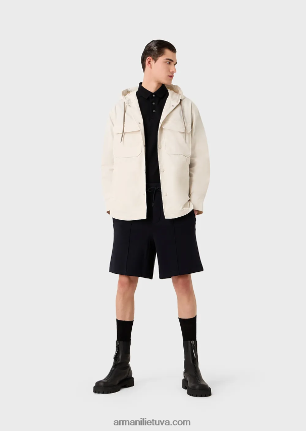 vyrų juodas Armani trikotažiniai polo marškinėliai su žakardo logotipu 02482X1533