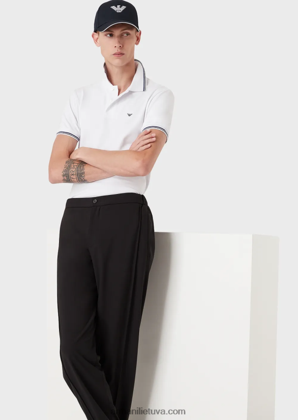 vyrų raudona Armani tamprūs pique polo marškinėliai su mikro ereliu 02482X1549