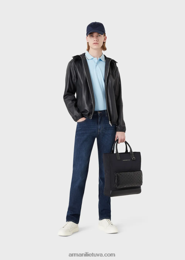 vyrų tamsiai pilka Armani tamprūs pique polo marškinėliai su mikro ereliu 02482X1556