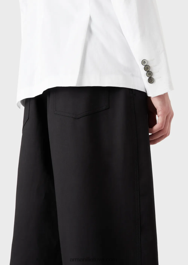 vyrųArmani dvieilis švarkas su atvartais iš lengvo medvilninio atlaso 02482X1025