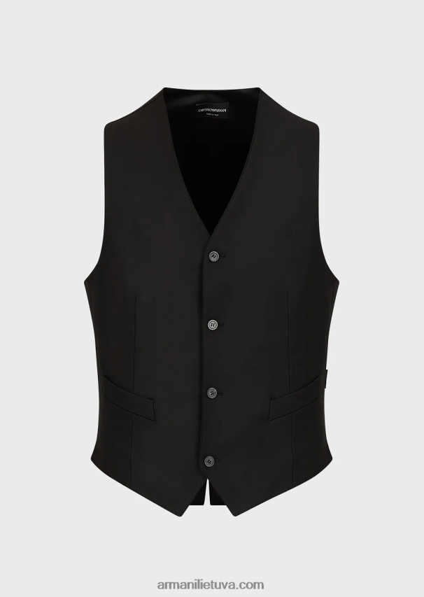 vyrųArmani vienaeilė šukuotinė nekaltos vilnos liemenė 02482X1055