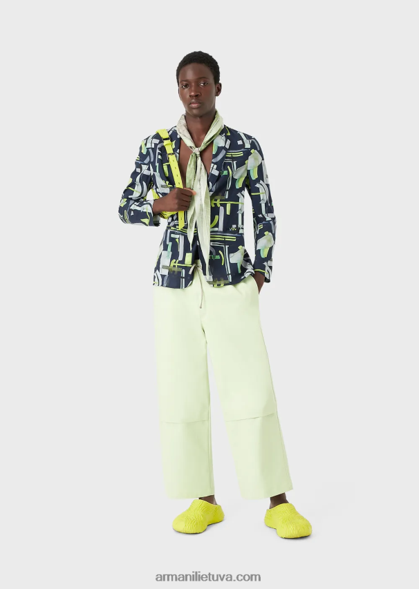 vyrų modelis Armani viso modelio liocelio mišinio vienaeilis švarkas 02482X1036