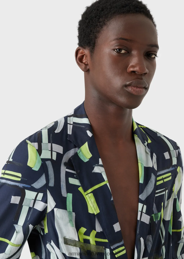 vyrų modelis Armani viso modelio liocelio mišinio vienaeilis švarkas 02482X1036