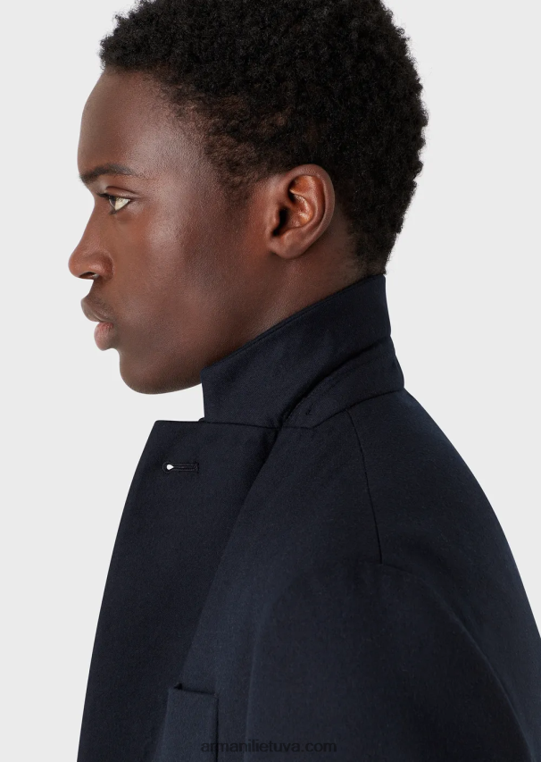 vyrų tamsiai mėlyna Armani vieneilis švarkas iš lengvo nekaltos vilnos audinio 02482X1020