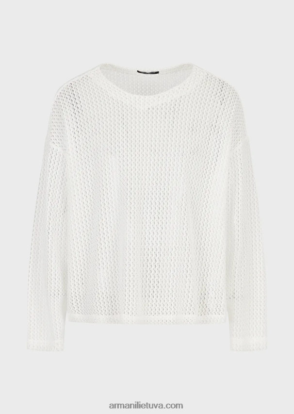 vyrųArmani nėrinių efekto armūros nailono tinklelio negabaritinis megztinis 02482X1255