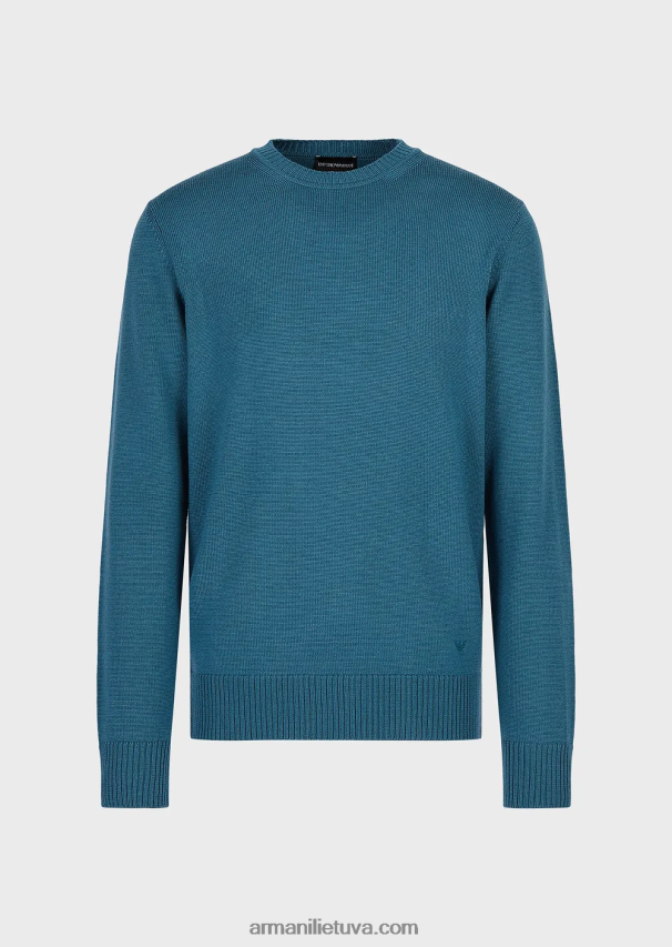 vyrų avio Armani grynos vilnos įprasto kirpimo džemperis 02482X1217
