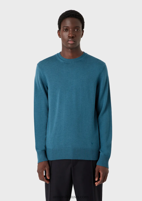 vyrų avio Armani grynos vilnos įprasto kirpimo džemperis 02482X1217