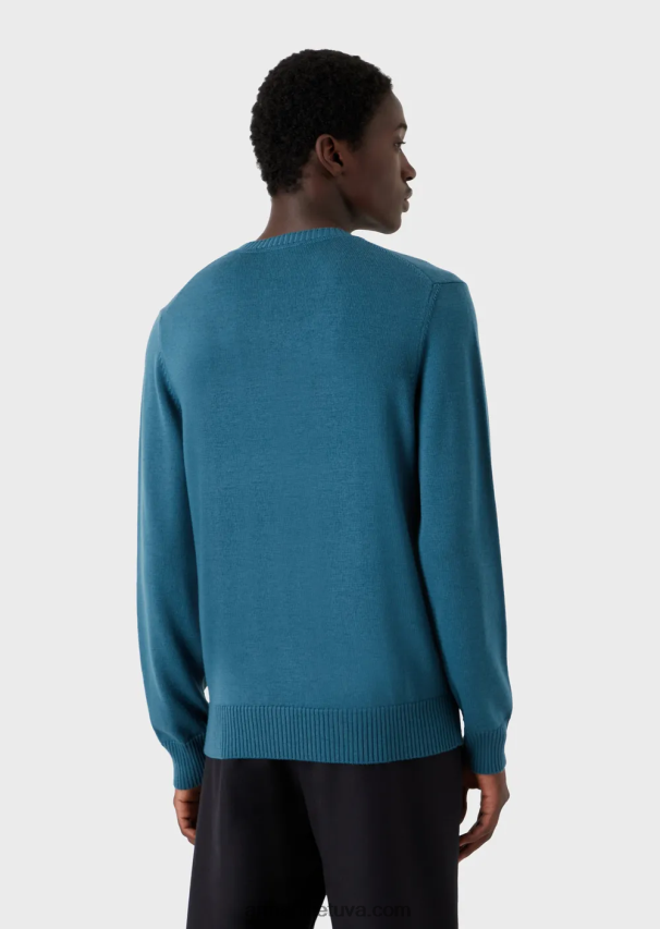 vyrų avio Armani grynos vilnos įprasto kirpimo džemperis 02482X1217