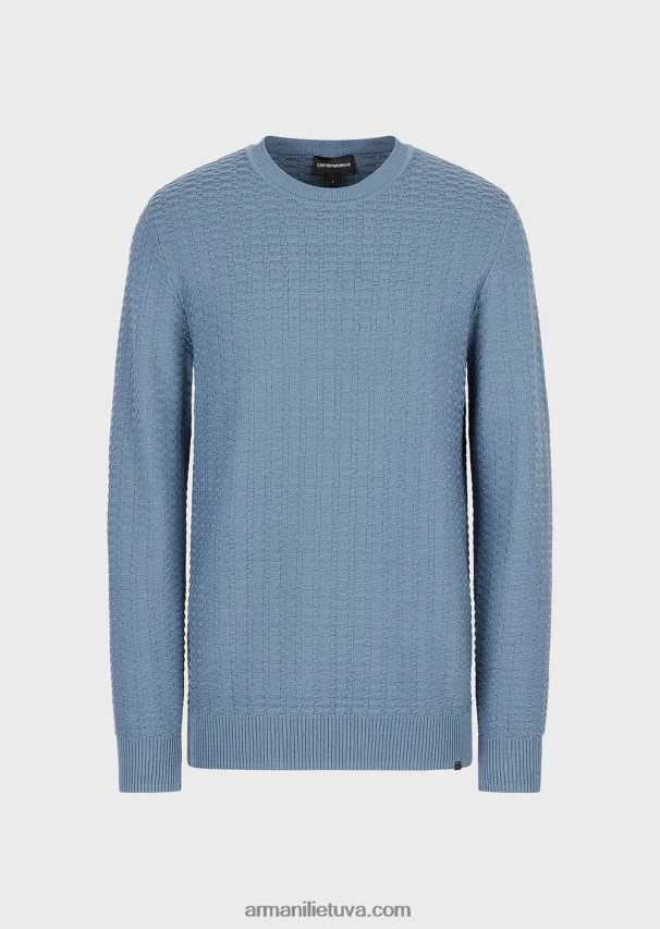 vyrų avio Armani raštuotas dygsnio vilnos ir liocelio mišinio megztinis 02482X1229