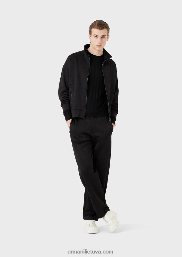 vyrų juodas Armani vilnos džemperis su skaliko danties motyvu 02482X1239