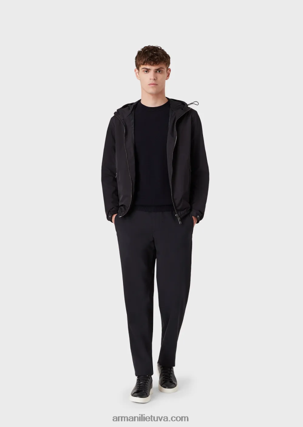 vyrų tamsiai mėlyna Armani gryno kašmyro džemperis su kaklu 02482X1265