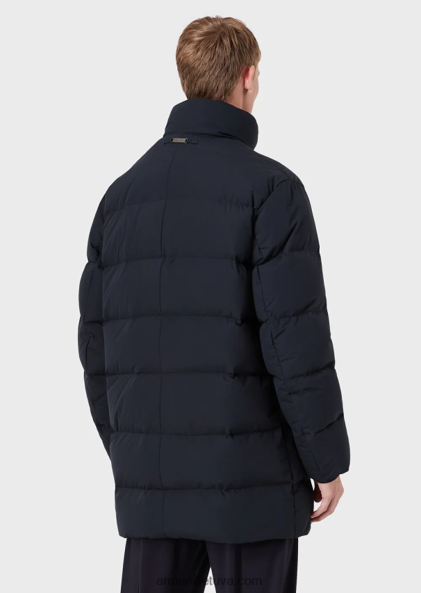 vyrųArmani Negabaritinė dygsniuota nailono striukė su pilnu užtrauktuku 02482X1366