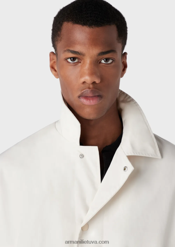 vyrųArmani Vandeniui atstumiančio atlasinio nailono paltas su nuimamu apvadu 02482X1325