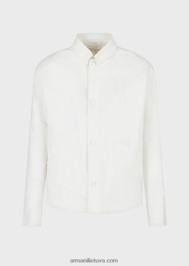 vyrųArmani drobinė striukė su negabaritiniu kamufliažiniu siuvinėjimu 02482X1302