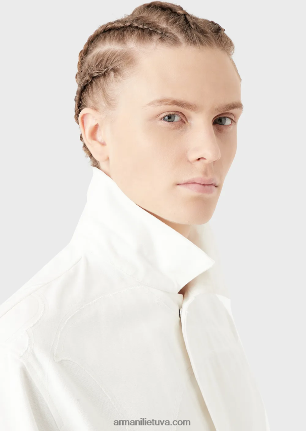 vyrųArmani drobinė striukė su negabaritiniu kamufliažiniu siuvinėjimu 02482X1302