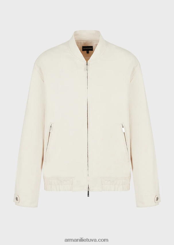 vyrųArmani „l'amour“ siuvinėta džinsinė palaidinė su užtrauktuku 02482X1353